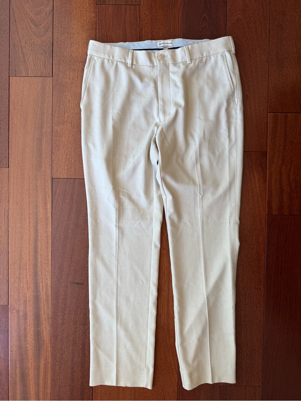 Peter Millar Slim Straight Chinos in Light Cream